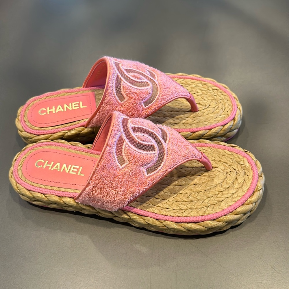 Chanel Raffia Sandals